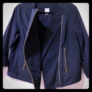 Indigo Denim Jean Asymmetrical Jacket